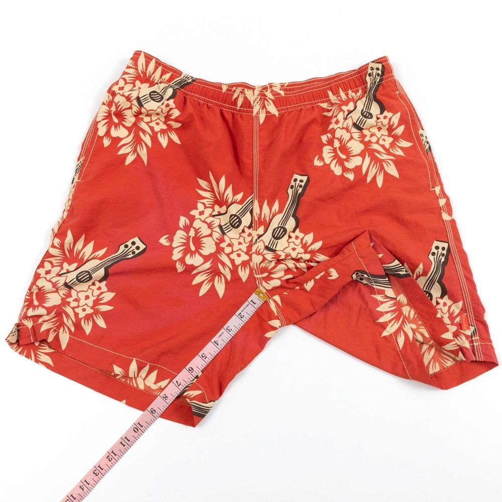 Tommy Bahama Relex Guitar Floral Swim Trunks Size Medium Mesh Lined with Flaw - Picture 4 of 7